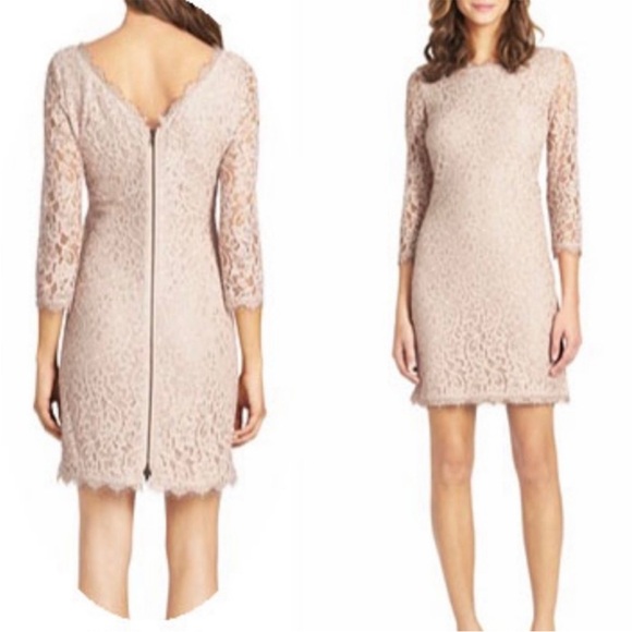 Diane Von Furstenberg Dresses & Skirts - Diane Von Furstenberg Zaria Lace Dress in Champagne